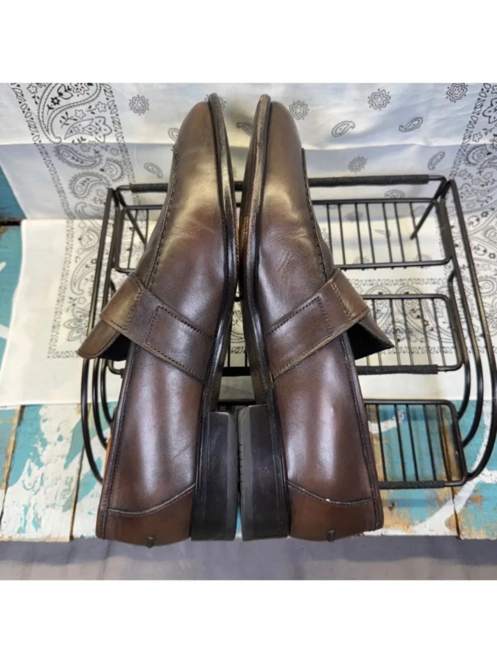 Boss By Hugo Boss Loafers Brown Leather Apron Toe Mens Size 10 EUC